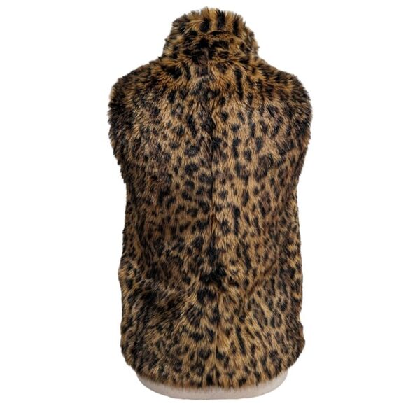 J.Crew Women's Faux-Fur Leopard Vest Zip up Style G9519 Size XXS - Picture 2 of 10